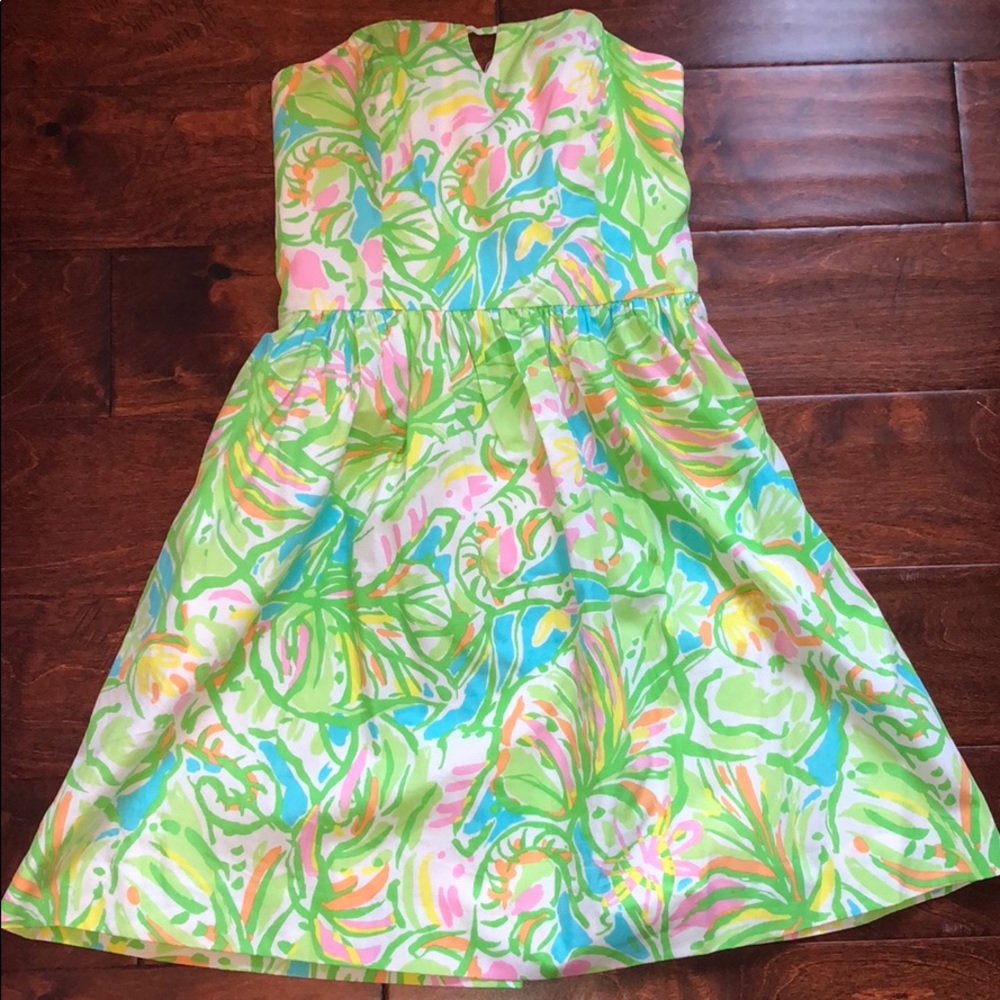 Lilly Pulitzer strapless green dress